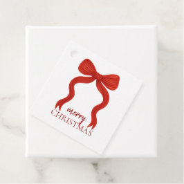 Elegante Rode Strik Kerstfeest -  Bedankjes Labels