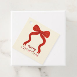 Elegante Rode Strik Kerstfeest -  Bedankjes Labels