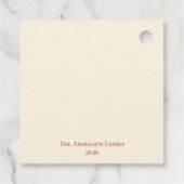 Elegante Rode Strik Kerstfeest -  Bedankjes Labels (Achterkant)