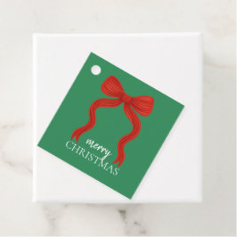 Elegante Rode Strik Kerstfeest -  Bedankjes Labels