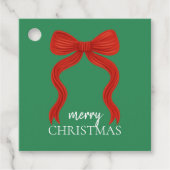 Elegante Rode Strik Kerstfeest - Bedankjes Labels (Voorkant)