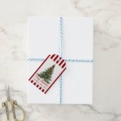 Elegante rode strik Kerstfeest cadeaukaart Cadeaulabel (Met Touw)