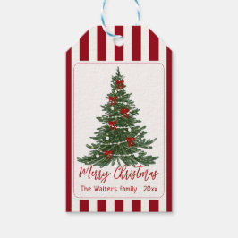Elegante rode strik Kerstfeest cadeaukaart Cadeaulabel