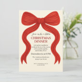 Elegante Rode Strik Kerstfeest -  Kaart (Staand voorkant)