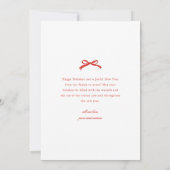 Elegante rode strik met groen foto feestdagenkaart (Achterkant)