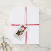 Elegante rode strik persoonlijke kerstcadeautag cadeaulabel (Met Touw)