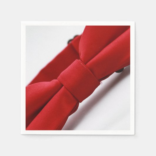 Elegante rode strik servet van papier (Voorkant)