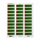 Elegante rode strik, sneeuwvlokken etiket (Full Sheet)