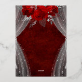 Elegante rode Sweet Sixteen uitnodiging (Achterkant)