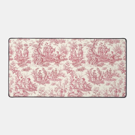 Elegante  rode toile de jouy bureaumat (Voorkant)