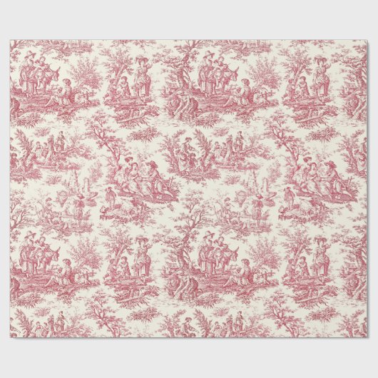 Elegante  rode toile de jouy cadeaupapier (Vlak)