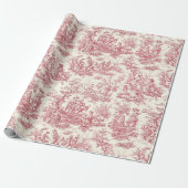 Elegante  rode toile de jouy cadeaupapier (Uitgerold)