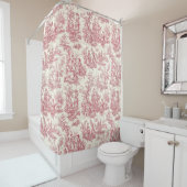 Elegante  rode toile de jouy douchegordijn (In situ)