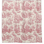 Elegante  rode toile de jouy douchegordijn (Voorkant)