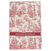 Elegante  rode toile de jouy medium cadeauzakje (Voorkant)