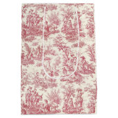 Elegante  rode toile de jouy medium cadeauzakje (Achterkant)