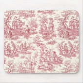 Elegante rode toile de jouy muismat (Voorkant)