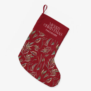 Elegante rode traditionele moderne minimale botani kleine kerstsok