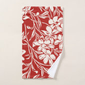 Elegante rode tropische bloemen levendig eiland pa bad handdoek (Handdoek)