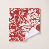 Elegante rode tropische bloemen levendig eiland pa bad handdoek (Wasdoekje)