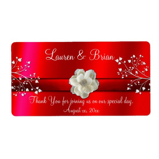 Elegante rode trouw/Sweet Sixteen-label Etiket (Voorkant)
