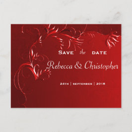 Elegante Rode Trouwdag Save the Date Aankondigingskaart