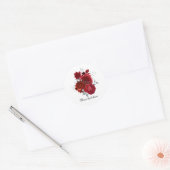 Elegante rode trouwrozen aanpasbaar ronde sticker (Envelop)