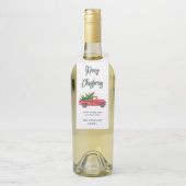 Elegante  rode truck kerstfeest flessenhanger (Op fles)