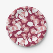 Elegante rode tulp silhouet bloemenpatroon II Papieren Bordje (Voorkant)