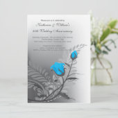 Elegante rode turquoise jubileum uitnodiging (Staand voorkant)