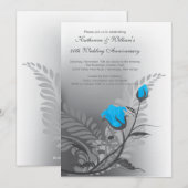 Elegante rode turquoise jubileum uitnodiging (Voorkant / Achterkant)