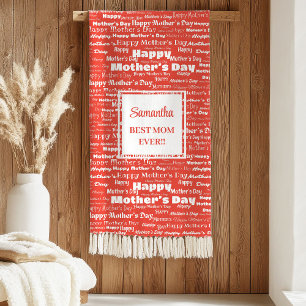 Elegante rode typografie Moederdag beste cadeau Sherpa Deken