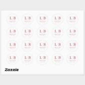 Elegante Rode Typografische Dankbaarheid Ronde Sticker (Vel)