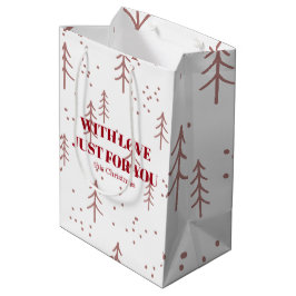 Elegante Rode Typografische Kerst Medium Cadeauzakje