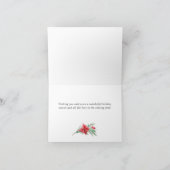 Elegante Rode Versiering Prettig Kerstfeest Groet Feestdagen Kaart (Binnen)