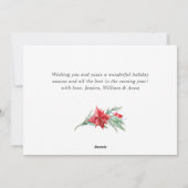 Elegante Rode Versiering Zalig Kerst Groet Feestdagenkaart (Achterkant)