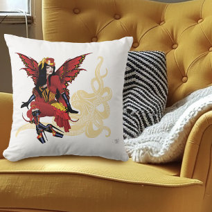 Elegante Rode Victoriaanse Steampunk Fee Octopus Kussen