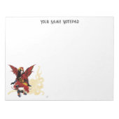 Elegante Rode Victoriaanse Steampunk Fee Octopus Notitieblok (Voorkant)