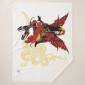 Elegante Rode Victoriaanse Steampunk Fee Octopus Sherpa Deken (Voorkant)