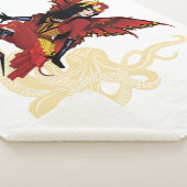 Elegante Rode Victoriaanse Steampunk Fee Octopus Sherpa Deken (3/4)