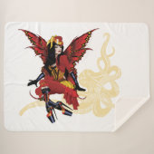 Elegante Rode Victoriaanse Steampunk Fee Octopus Sherpa Deken (Voorkant (horizontaal))