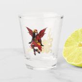 Elegante Rode Victoriaanse Steampunk Fee Octopus Shot Glas (Voorkant)