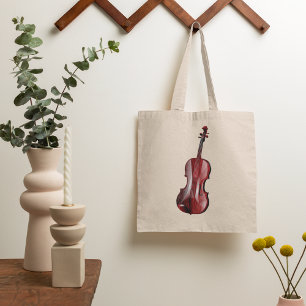 Elegante rode viool muziekinstrument tote bag