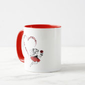 Elegante Rode Vlinder Hartfee Tweetonige Mok (Voorkant links)