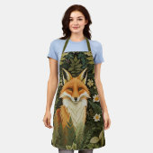 Elegante Rode Vos En Groene Bladeren Schort (Gedragen)