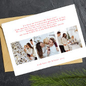 Elegante rode vrolijke kerst | 6 foto multi gelukk feestdagenkaart