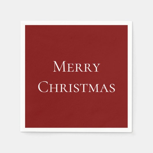 Elegante Rode Vrolijke Kerstmis Servet (Voorkant)