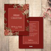 Elegante rode vrolijke kerstpoinsettia feestdagenkaart