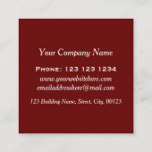 Elegante Rode Waterverf Bloemist Vierkante Visitekaartje (Achterkant)