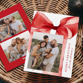 Elegante Rode Waterverf Bow 3 Foto Feestdagenkaart